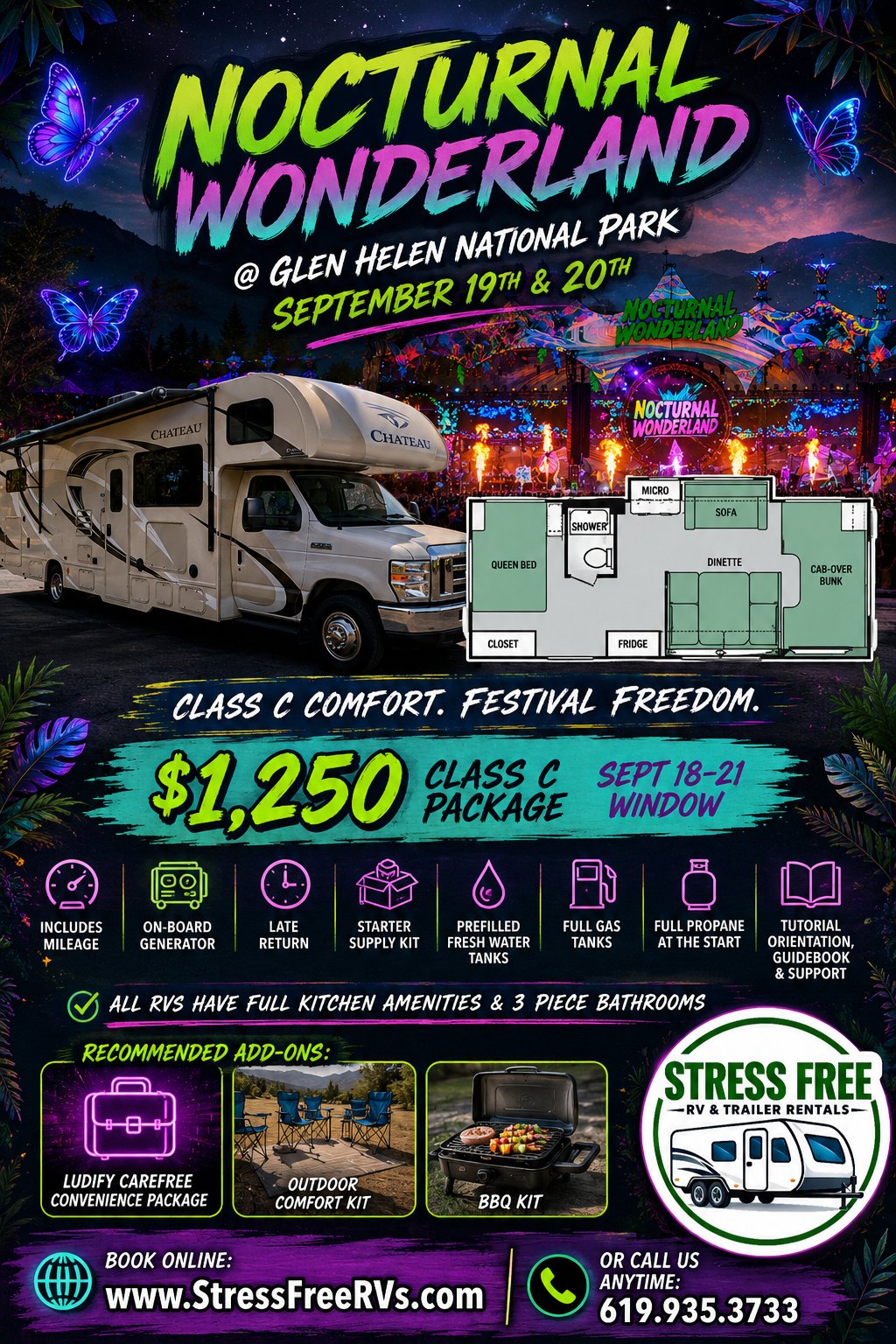 Nocturnal Wonderland 2026 — RV rentals and delivery