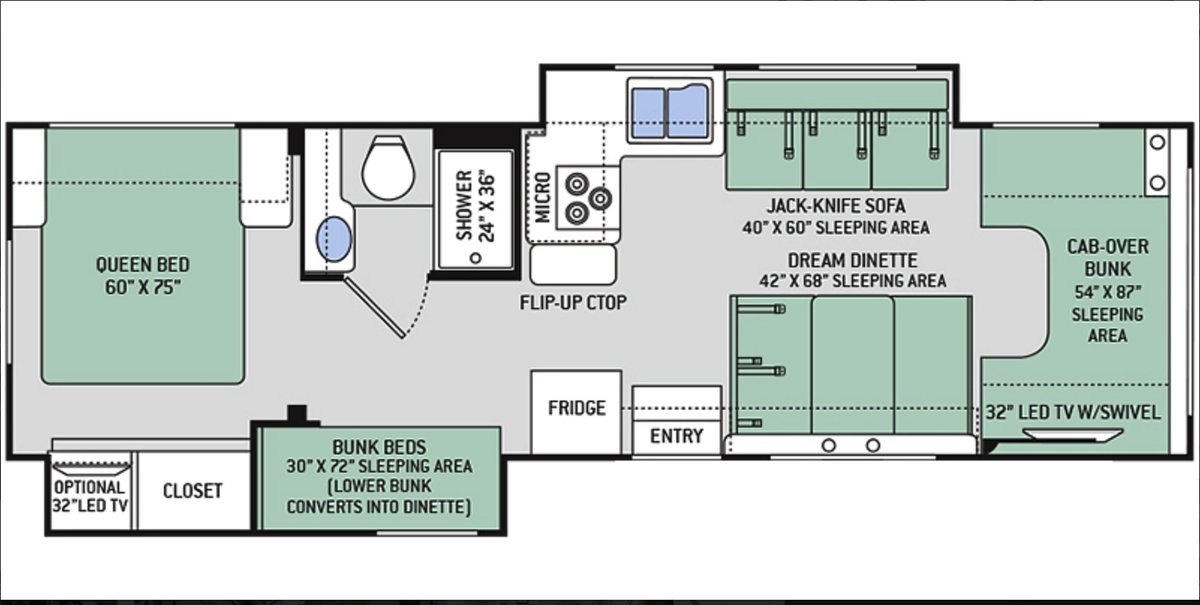 [30] 2018 Class C – Chateau – Sleeps 10 floor plan